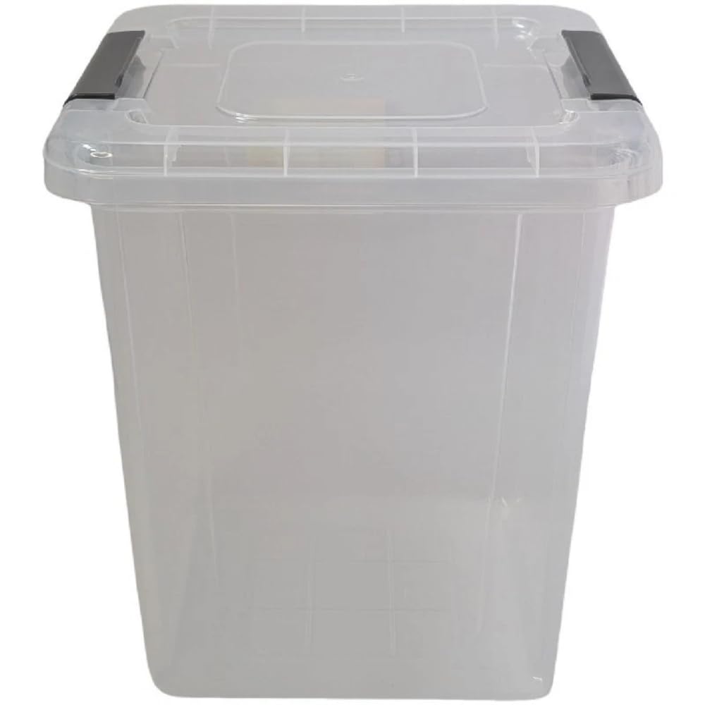 Oms Home Store Clear 2X Plastic Storage Boxes Lid Handles Food Container Home Kitchen Office Box Sets (10L Deep)