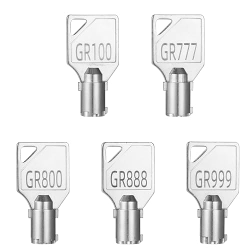 5pcs GR777 GR800 GR888 GR100 GR999 Coin Laundry Machine Keys Set for Greenwald Speed Queen Commercial Washer Dryer, Silver Replacement Keys for Coin-Operated Laundry Equipment Parts