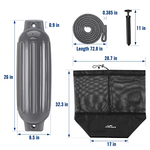 Image of Affordura Boat Fender 4 Pack Boat Bumpers Fenders with 4 Ropes