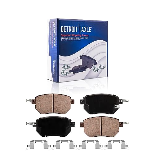 Image of Detroit Axle - Brake Kit for 2003-07 2009-11 Nissan Murano 2003-2005 Infiniti FX35 FX45 Replacement 12.6 inch inch Front & 12.13 inch inch Rear Drilled and Slotted Disc Brake Rotors Ceramic Brakes Pads