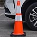 OrangeStar 28 Inch Orange Traffic Cones 8-Pack, Heavy Duty PVC Safety Cones with 2 Reflective Collars, Weighted Base for Highway, Roadwork, Construction, Warehouse Safety, Parking Lots