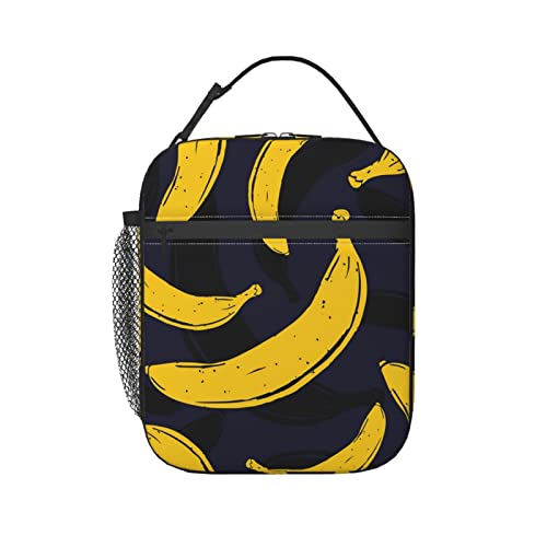 Bqiuulo Pop Art Banana Lunch Bag For Men Women Tote Insulated Cooler Bags Reusable Lunch Box For College Work Office Picnic One Size #TOP3
