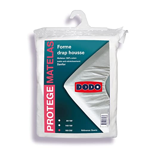 DODO | Protège-Matelas Absorbant Molleton Coton 160x200 | pour lit 2 Personnes | Protège-Matelas Quartz | Douce et Confortable | Lavable en Machine 40°c