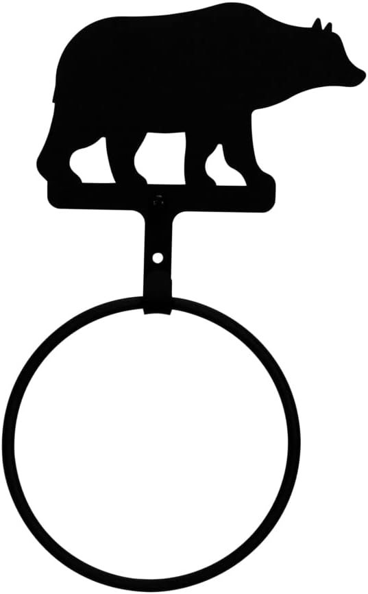 Village Wrought Iron Bear Towel Ring Towel Rack
