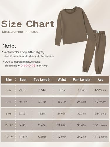 Image of Valcatch Girls Sweatsuit 2 Piece Outfit Cute Ruffle Sweatshirt and Sweatpants Kids Tracksuit Jogger Set Fall Winter Clothes