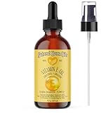 SALE! 4oz Vitamin E Oil, 100% Pure and Natural, D-Alpha Tocopherol, 75,000 I.U., Organic Antioxidant for Skin and Hair - Includes Pump & Dropper
