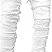 Maiyifu-GJ Men's Patchwork Fashion Jeans Streetwear Stretch Denim Pants Tassels Casual Skinny Trousers (White,X-Large)