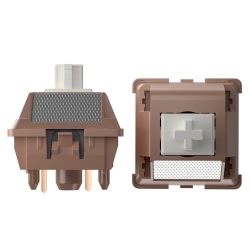 DUROCK Interruptores lineares Mocha Silk, interruptor completo POK de 56 g, mola longa, difusor de l