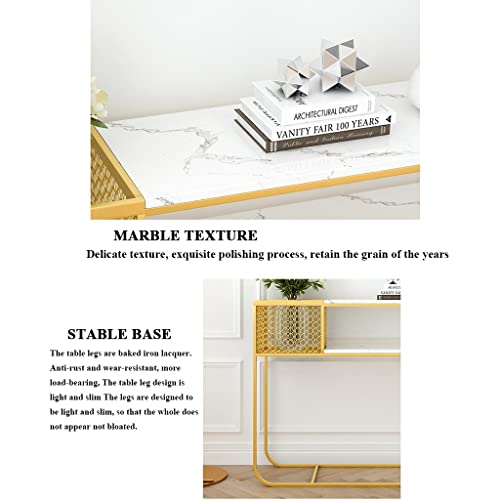 Console Sofa Table With 2 Shelves And 1 Flower Frame, Modern Entryway Table, Metal Frame, Side Table, For Living Room, Hallway (Color : Black, Size : 120X30X80Cm) #TOP2