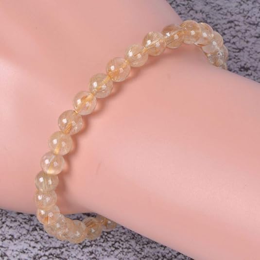 45pcs 8mm Natural Stone Beads Gold Rutilated Quartz Beads Crystal Gemstone for Jewelry Making, DIY Bracelet Necklace - Image 5