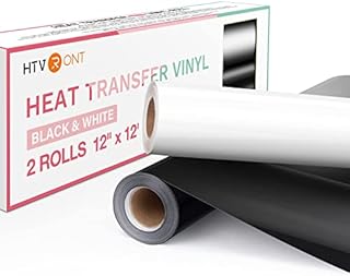 HTVRONT Heat Transfer Vinyl-2 Roll 12IN * 12FT HTV Vinyl Roll for T-Shirt & Clothes