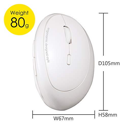Sanwa 2.4G Wireless Ergonomic Mouse, Optical Vertical Mice, For Small Hands, Reduce Wrist Strain, (800/1200/1600 Adjustable Dpi, 6 Buttons) Compatible With Macbook, Laptop, Windows, Mac Os, Gmaergw17W #TOP5