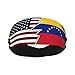 yruoout Torn Style American and Venezuela State Flags Headband for Men Women Sports Sweatband Headbands for Fitness Exercise Moisture Wicking Running Yoga Hairbands