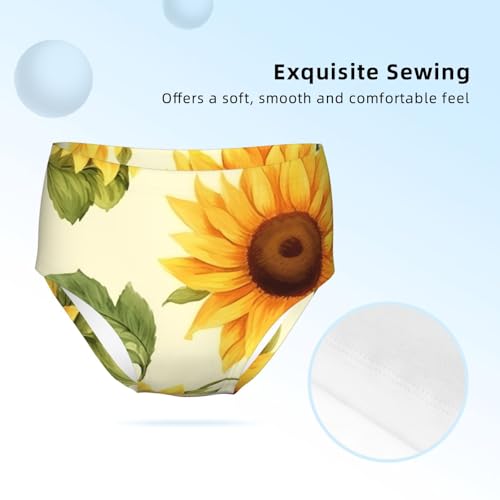 Sunflower Pattern Girls' Underwear Soft Cotton Little Girls Panties Comfort Briefs3