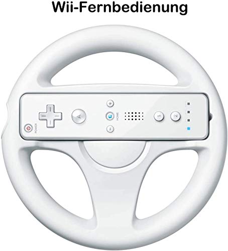 Steering Wheel For Wii Controller, 2 Pcs White Racing Wheel Compatible With Mario Kart, Geeklin Game Controller Wheel For Nintendo Wii Remote Game-White #TOP1
