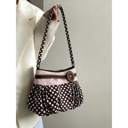 Bolso Tote con Lunares para Mujer Brown Polka Dot miniatura 3