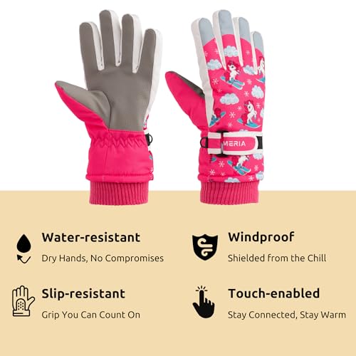Kids Snow Gloves - Waterproof, Warm & Insulated Winter Gloves for Boys & Girls (Ages 7-13) | Durable & Non-Slip Ski Gloves2