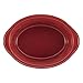 Rachael Ray Cucina Stoneware 2-Quart Oval Baker, Cranberry Red