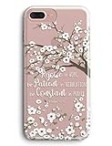 iPhone 6 Case/iPhone 6S Case,Unique Pretty Flowers Blossoms Bible Verse Christians Inspiration Quotes Clear Soft Shock Absorption TPU Case Cover for Apple iPhone 6/6S