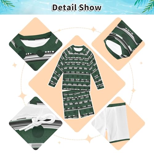 Traje de baño de niños para playa y piscina con camiseta de protección larga 4