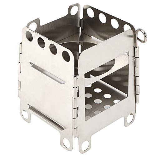 LiebeWH Twig Stove Stainless Steel Folding Stove for Outdoor Picnic BBQ Camping Hiking with Wide Opening Design, LiebeWHy04erzf7c9