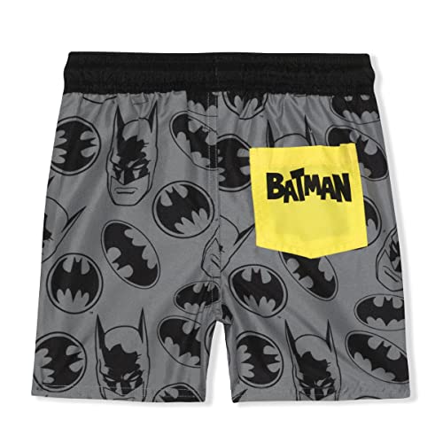 Image of WARNER BROS Batman Boys UPF 50+ Rash Guard and Swim Trunks Shorts Swimwear Set Swimsuit for Toddler to Big Kids