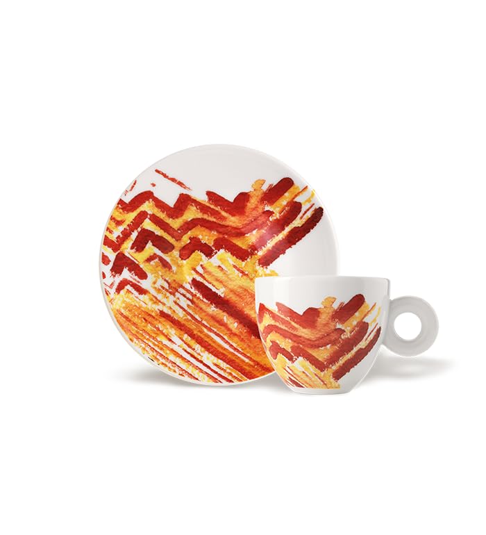 illy 25153 Art Collection, Kollektion Genesi 4 Cappuccino-Tassen, nummeriert und signiert, Monica Bonvicini und Shirin Neshat