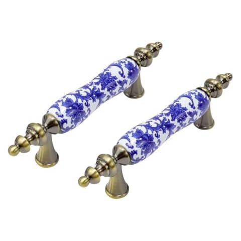MY MIRONEY Blue Floral Cabinet Pulls Cover