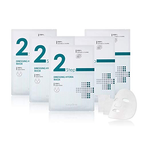 Easydew 2-Step Gauze Dressing Hydra Sheet Mask for Skin Calming and Revitalizing. Award-winning Korean Face Mask with DW-EGF, Azulene, AQUAXYL & Ceramide.5 Pairs