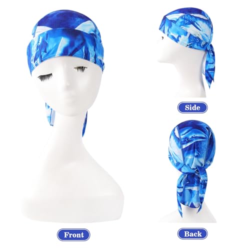Image of DOCILA 4 Pcs Do Rags Skull Caps for Men Bandana Hat Helmet Liner Beanie