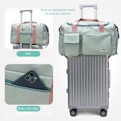 Bolsa Mala Academia Esportiva Treino Viagem Fitness Trabalho Transversal Compartimento para Tênis Bo