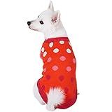 Blueberry Pet 7 Patterns All Time Favorite Rosy Pink and Red Polka Dots Designer Dog Sweater, Back Length 12