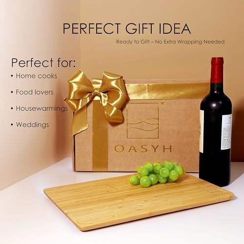Tabla de Cortar de Bambú para Cocina – Tabla Premium de Madera Natural, Duradera y Ecológica para Cortar Carne, Verduras y Charcutería por OASYH miniatura 6