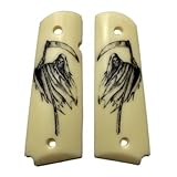 Premium Gun Grips 1911 Full Size Grim Reaper Over Faux Ivory Compatible Replacement for Colt Gov and Clones