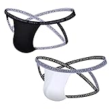 Paket enthalten - 2 Pack Männer Tangas Jockstrap Unterwäsche. Weiß und Schwarz, es ist ein gutes Geschenk für einen Liebhaber.