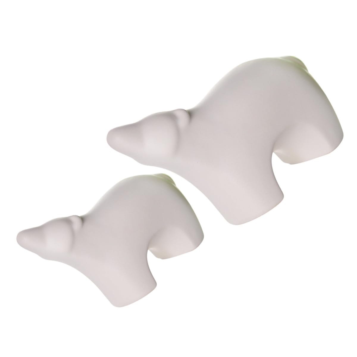 Statua Orso Polare in Ceramica Bianca Set da 2 Pezzi Grande e Piccolo, Decorazione da Tavolo Creativa per Casa, Ufficio e Ristorante, Ornamento da Collezione Resistente
