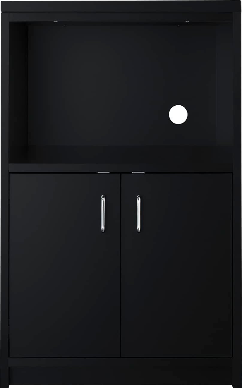 Summit Appliance CWSUITE64R 64" Wide Casework Suite, Black; Refrigerator and Microwave Included; ADA Compliant Countertop Height; 2.7 cu.ft. All-Refrigerator; Leveling Legs; Versatile Configuration