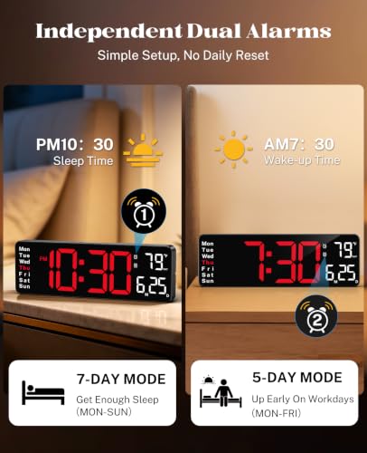 Image of Digital Wall Clock for Classroom, 13 inch Digital Clock Large Display