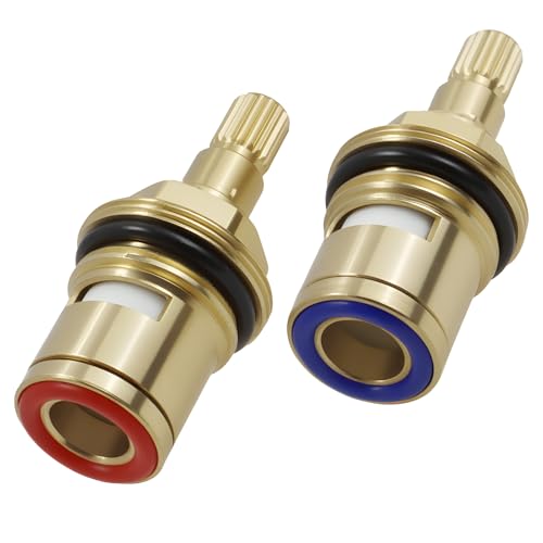 Nextpal 2 Pcs Brass Faucet Cartridge Replacement, 1/2 Inch 20-Spline