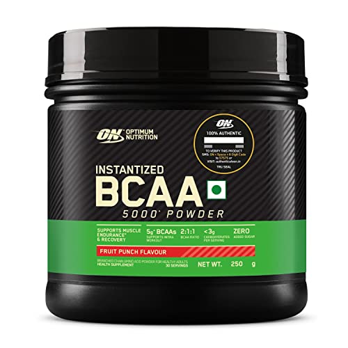 Image of Optimum Nutrition (ON) Micronized Creatine Powder - 250 Gram, Unflavored & ON BCAA, 30 servings (250gm, Fruit Punch) & ON Pre-Workout- 142.5g /15 single serve packs (Fruit Punch Flavor) (Combo)