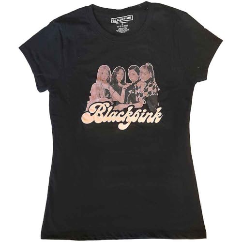 BLACKPINK T Shirt Band Photo Nouveau Officiel Femme Skinny Fit Noir Size M