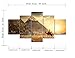 5 Panel Vintage Egyptian Pyramid Picture for Living Room Bedroom Wall Decor Desert Scenery Prints Posters Kitchen Wall Art Canvas Painting Stretched and Framed Home Office Decoration (60