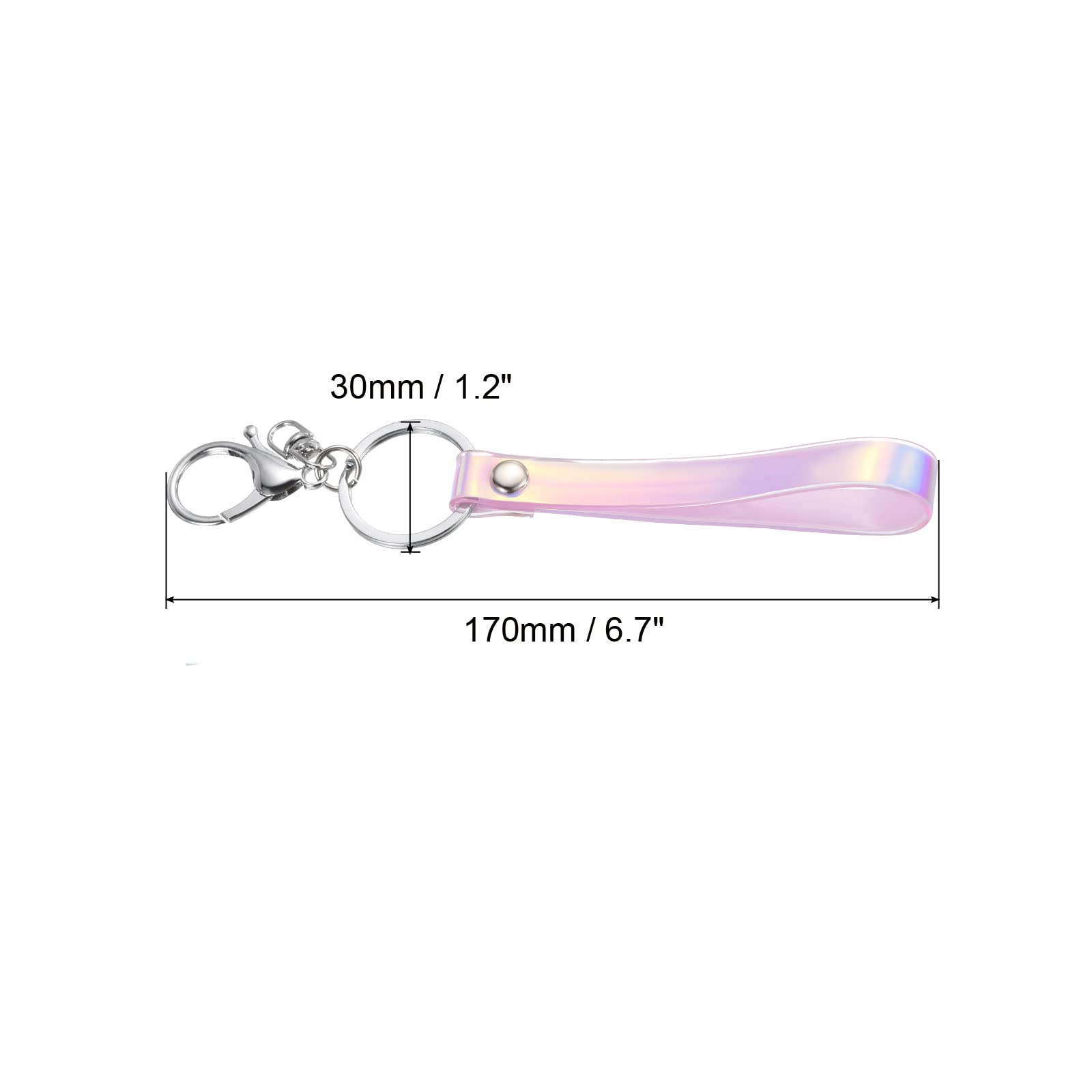 PATIKIL Wrist Lanyard for Keys 2 Pack Wristlet Strap Keychain Hand Wrist Lanyards Silver Keyring Key Chain Holder, Pink - Image 2