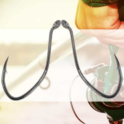 Image of Catfish Hooks Big River Bait Hook 8 /0 10 /0 High Carbon Steel Fishing Hook Saltwater Size Black Nickel
