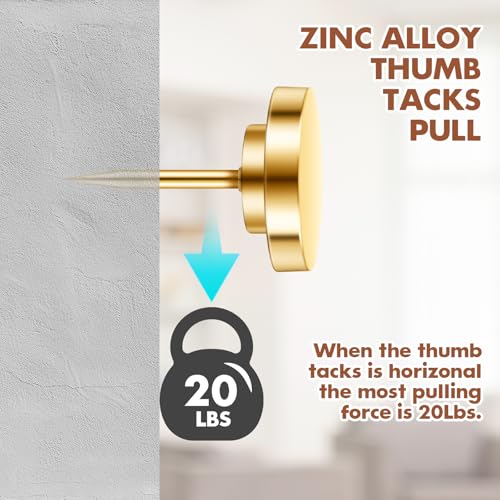 30 Pieces Gold Push Pins, Gold Decorative Thumb Tacks, Metal Push Pin,Thumbtacks for Wall, Push Pins for Bulletin Board, Picture Hanging Nails, Poster Tack, Wall Tacks for Hanging image 1