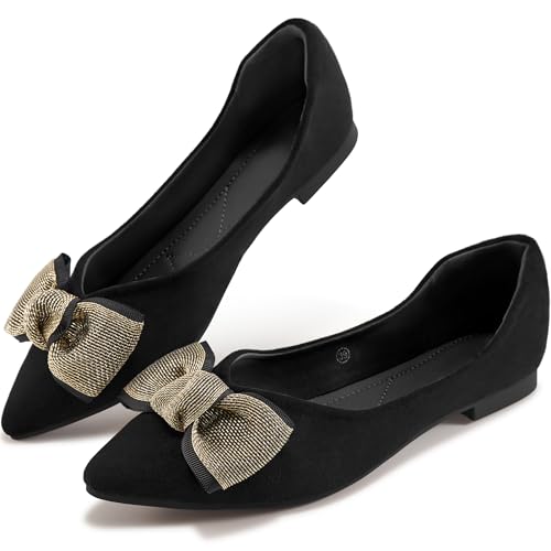 Aomigoct Ballet Flats for Women Dress: Casual Pointed Toe Womens Flats - Comfortable Wedding Walking Party Shoe