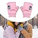 FytStycale Heated Gloves Fingerless Heating Gloves for Skating Climbing Motorcycling Work, Pink