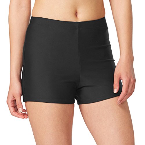 Baleaf Women's Swim Shorts High Waisted Boy Short Modest Bathing Suits Bikini Tankini Bottom With Liner Basic Black Size Xl #TOP2