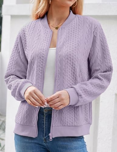 Image of Larmliss Women's Zip Up Cardigan Sweater Hoodies Long Sleeve Jacket Crewneck Casual Outerwear Spring Fall Trendy Coat Outfits