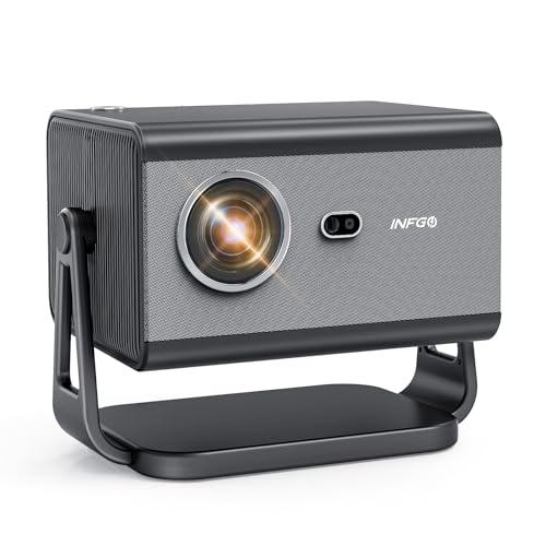 INFGO Heimkino Beamer, 4K Unterstützt, 1080P Full HD Beamer mit 28000 Lumen, WiFi 6 & Bluetooth 5.4, kompatibel mit Smartphone & Laptop, Schwarz